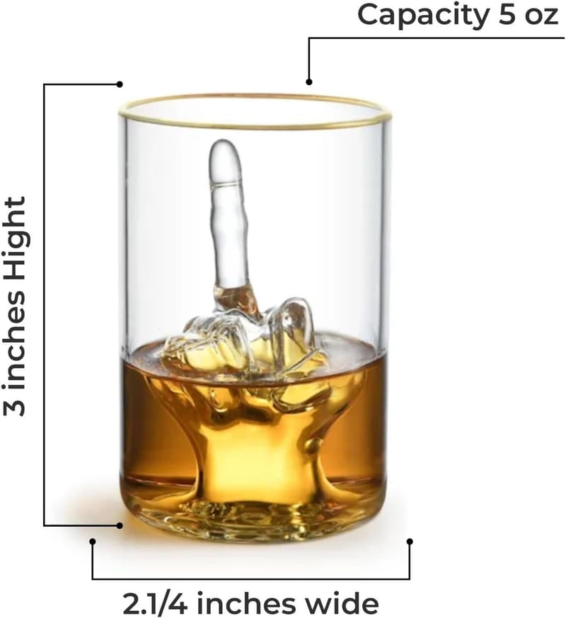 Birthday Shot Glass – 4oz Personalized 3D Middle Finger Design