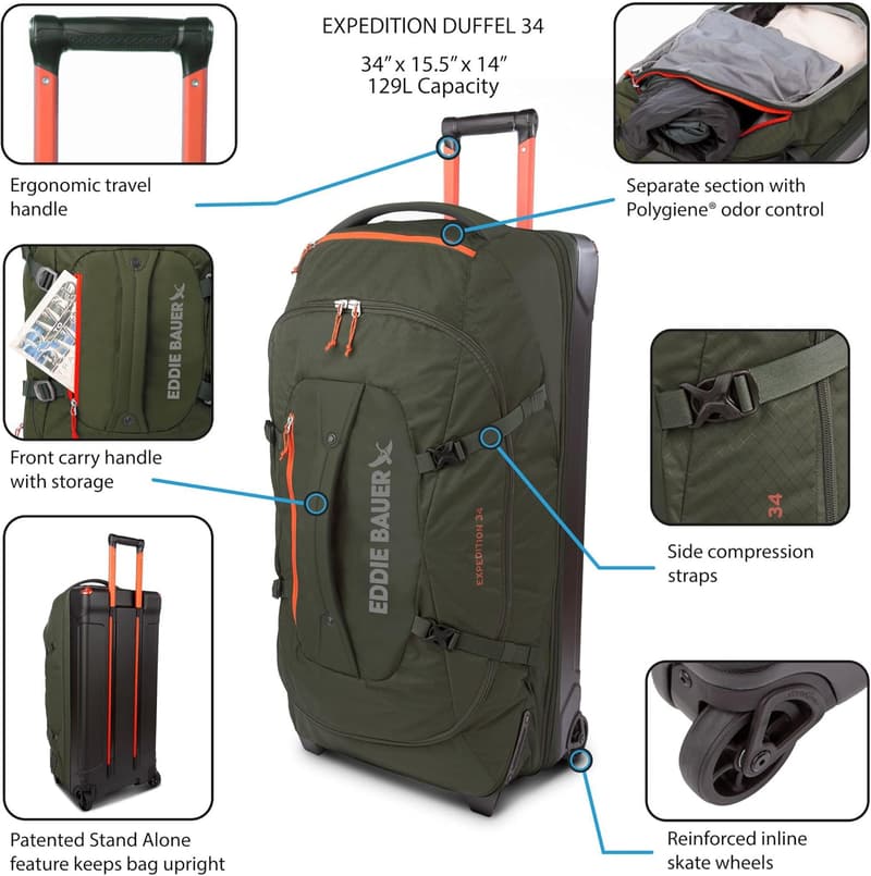 Rugged Dark Thyme Expedition Duffel Bag 34L