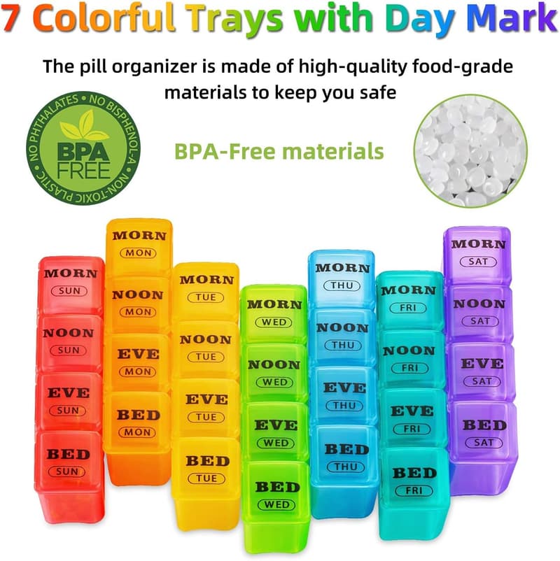 Weekly Pill Organizer XL - 7-Day AM/PM Compartments