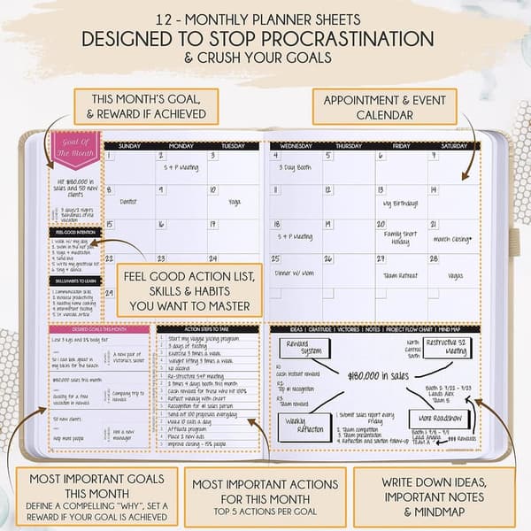 2025 Law of Attraction Planner – Undated Goal Setting Journal