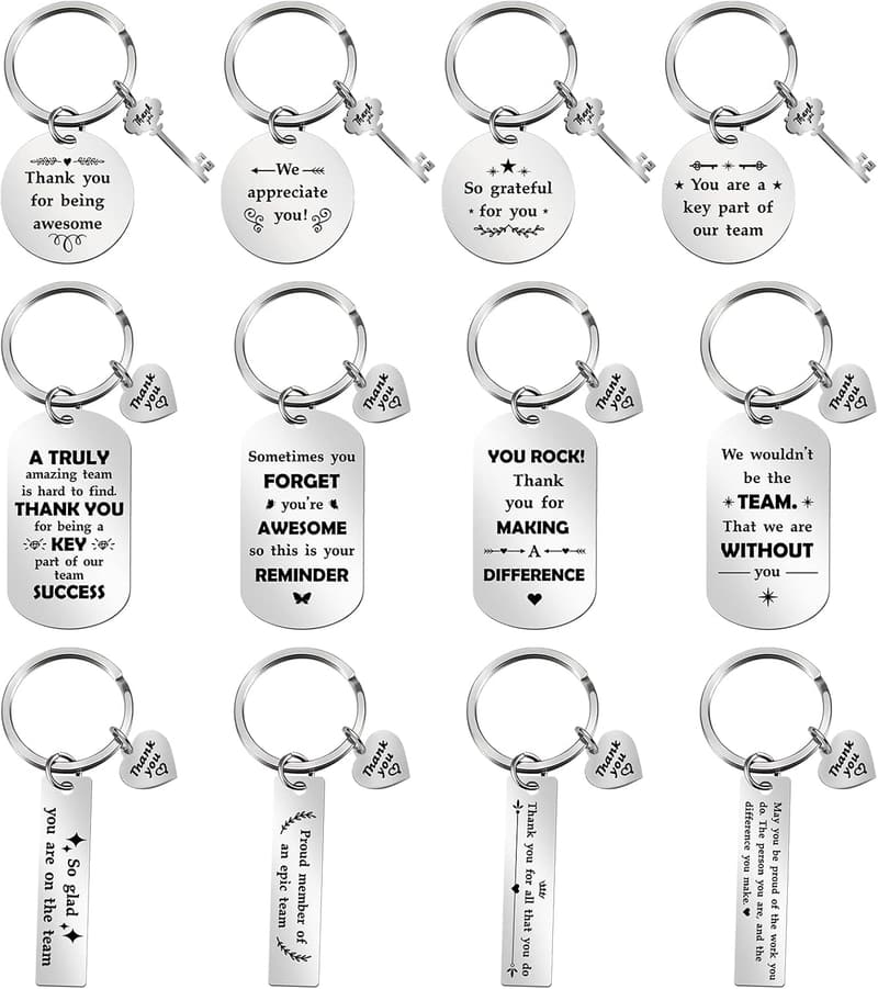 Office Appreciation Keychains – 12 Motivational Gifts for Coworkers
