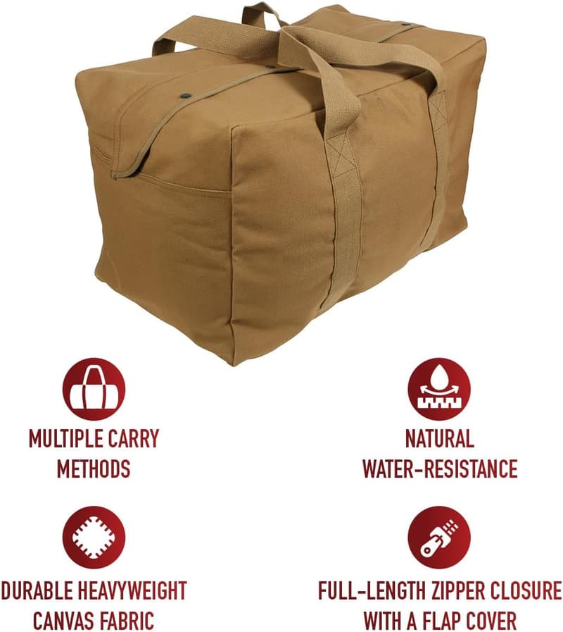 Extra Large 75L Canvas Parachute Cargo Duffle Bag