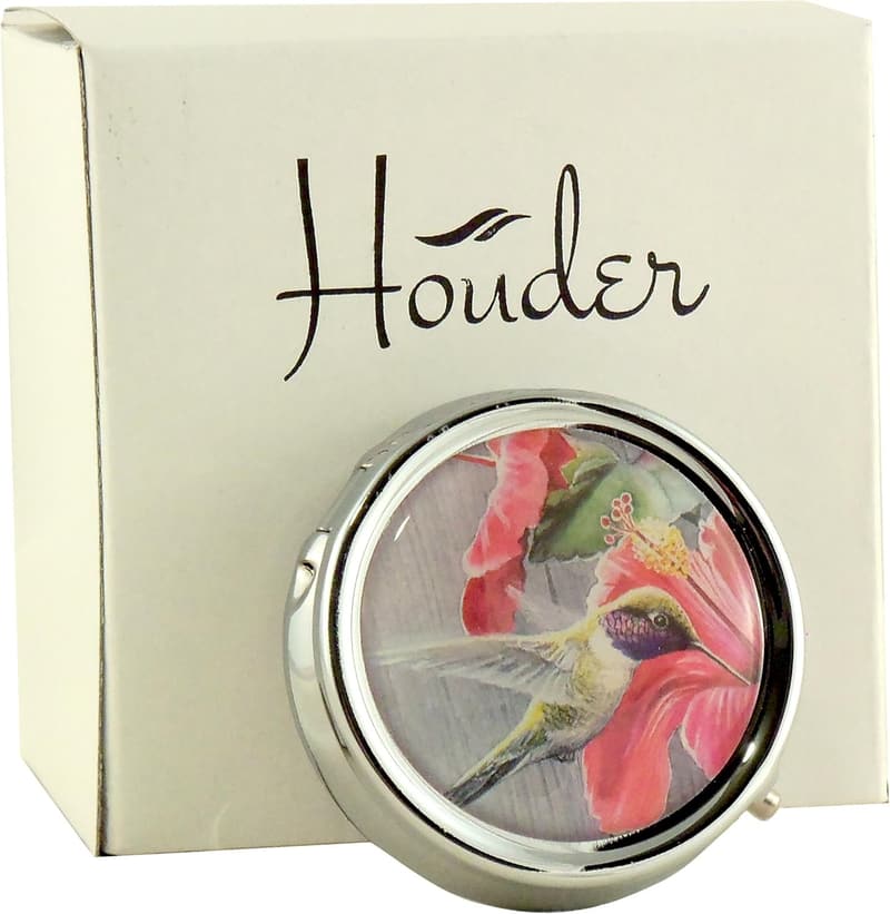Hummingbird Decorative Pill Box - Stylish Medication Case