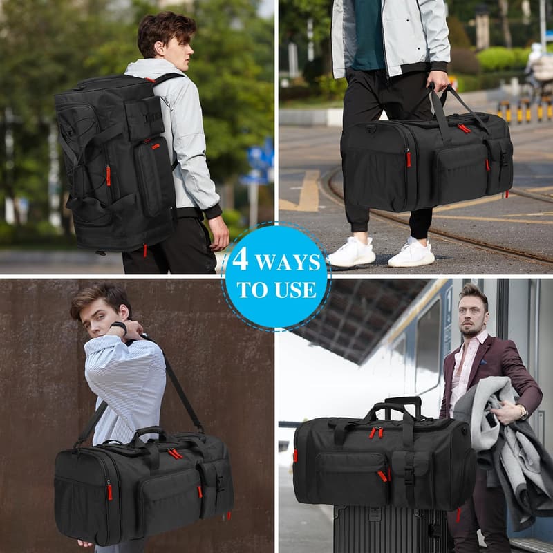 70L Heavy Duty Travel Duffle Bag with Shoe Compartment