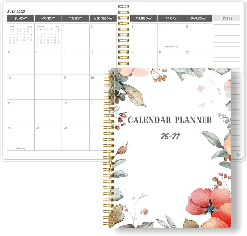 2025-2027 Monthly Planner with Hard PVC Cover, 8.5