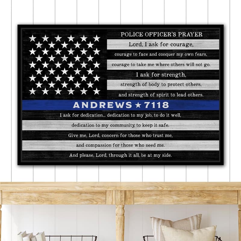 Personalized Police Academy Graduation Canvas Art