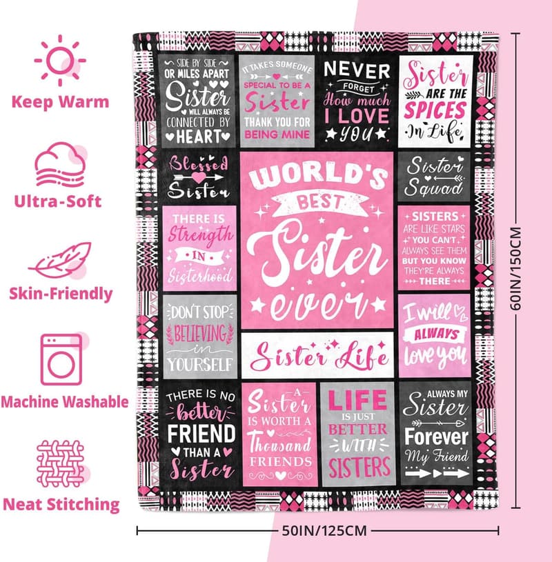 Sister Birthday Gift - Warm Throw Blanket (50