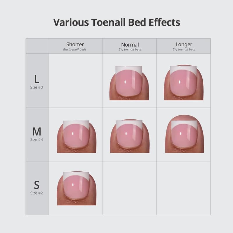 Lamp-Curable Brown Press-On Toenail Tips for Women - 150 Sizes