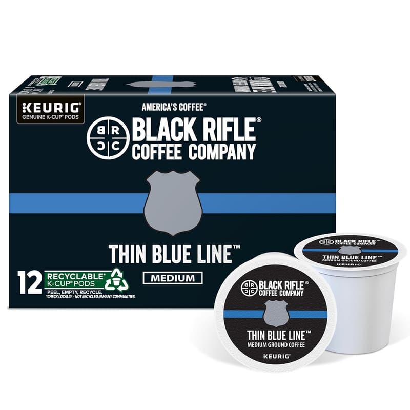Thin Blue Line Medium Roast K-Cups - 12 Single Serve Pods
