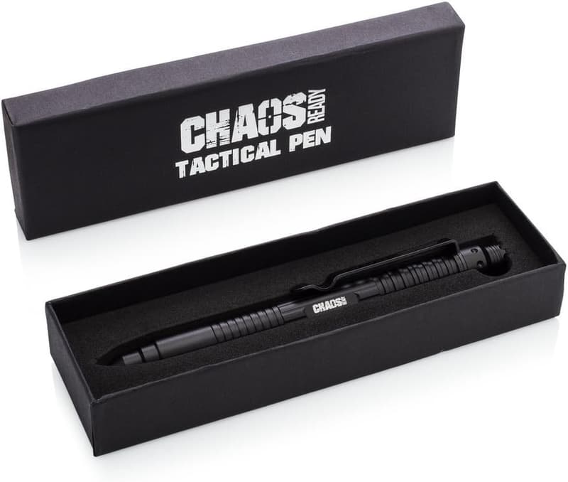 Tactical EDC Pen with Light & Breaker - Discreet Black Gift Box