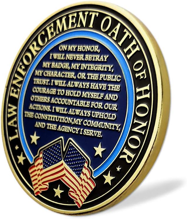 Thin Blue Line Police Challenge Coin