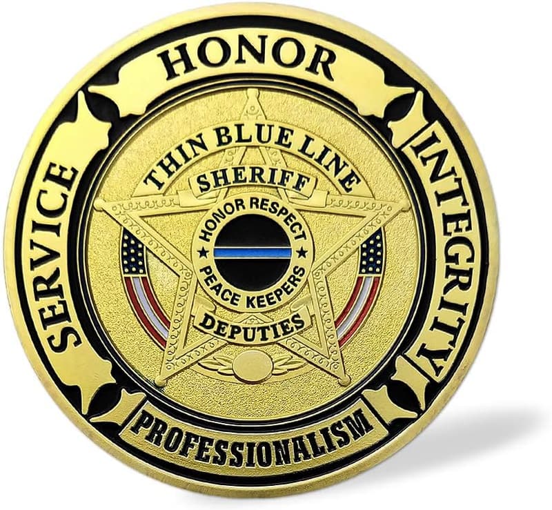 Thin Blue Line Police Challenge Coin