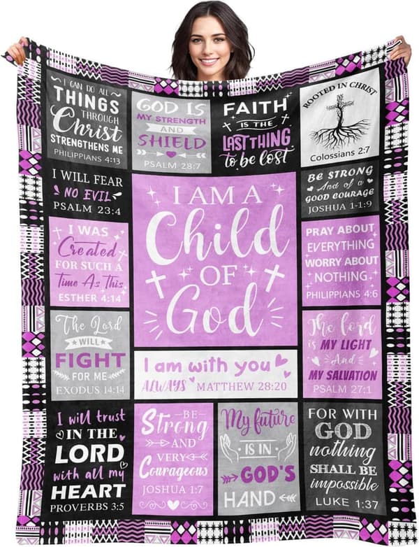 Inspirational Baptism Blanket for Girls - Religious Gift 50