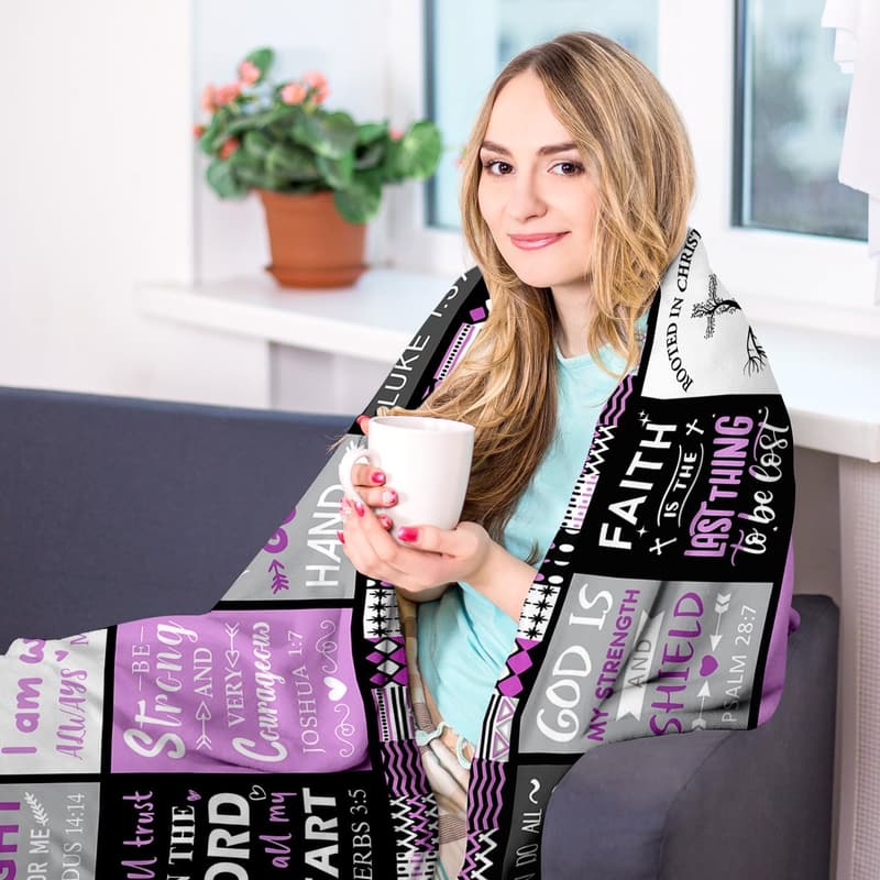 Inspirational Baptism Blanket for Girls - Religious Gift 50