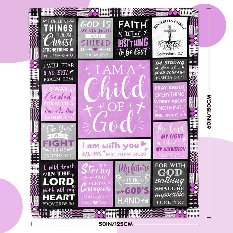 Inspirational Baptism Blanket for Girls - Religious Gift 50