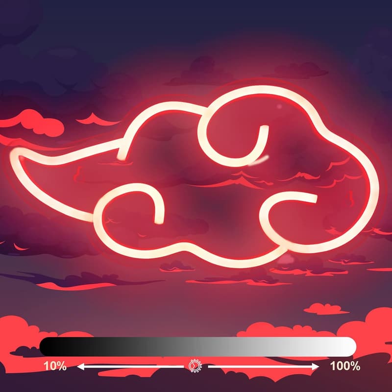 LED Neon Cloud Sign for Gaming Room Decor - Dimmable USB Light