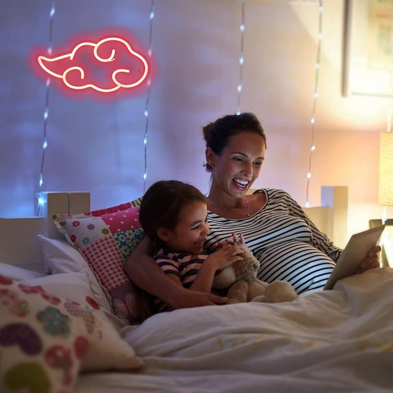 LED Neon Cloud Sign for Gaming Room Decor - Dimmable USB Light