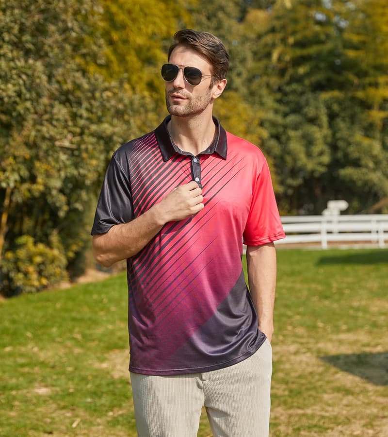 Men's Short Sleeve Moisture-Wicking Golf Polo Shirts