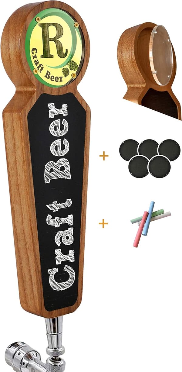 Customizable Wooden Beer Tap Handle with Chalkboard - Kegerator Accessory