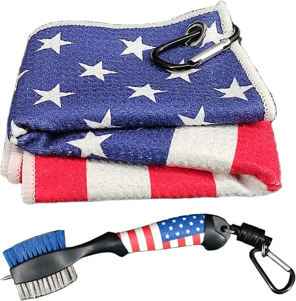 Golf Accessories Cleaning Kit with American Flag Towels
