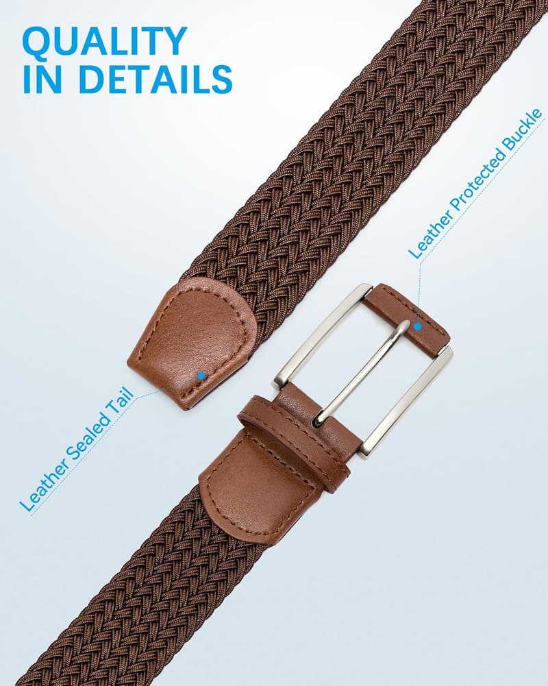 Men's Braided Stretch Belt - Perfect Gift for Golf and Casual Wear