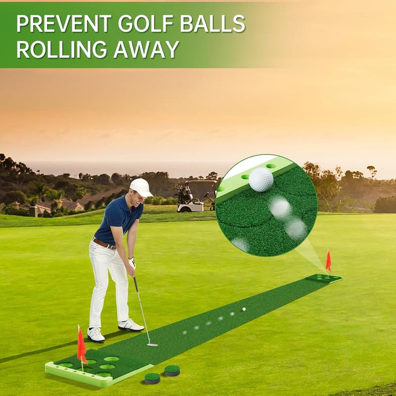 Indoor/Outdoor Golf Pong Putting Game Set with Mat and Accessories