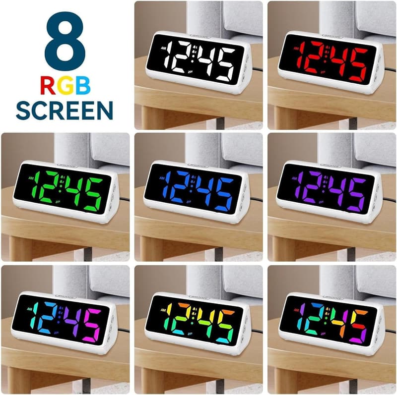 Vibrating Alarm Clock with Bed Shaker for Heavy Sleepers