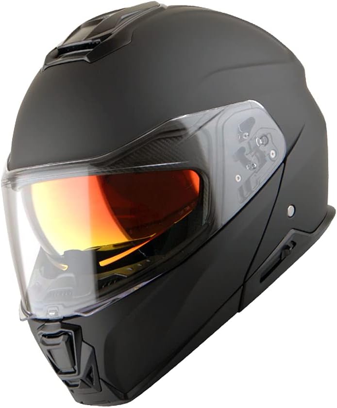 Modular Full Face Motorcycle Helmet with Dual Visor - Matt Black