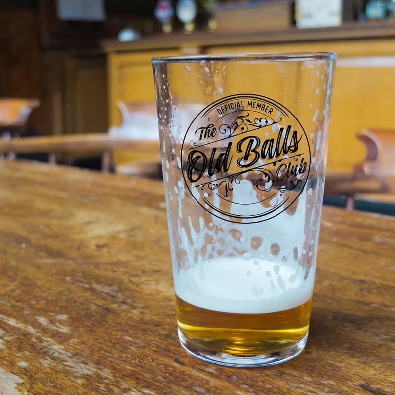 Funny Old Balls Beer Glass - Humorous Gift for Men