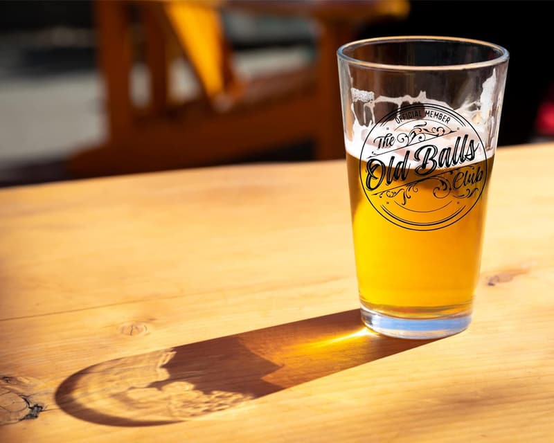 Funny Old Balls Beer Glass - Humorous Gift for Men