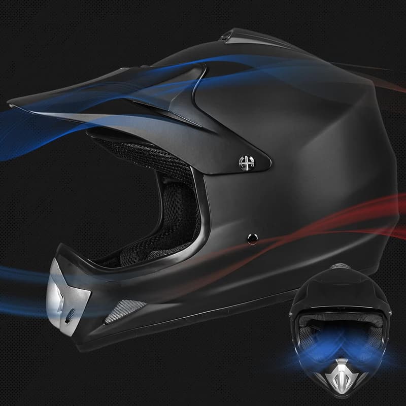 Kids' Full Face Dirt Bike Helmet with Goggles & Gloves