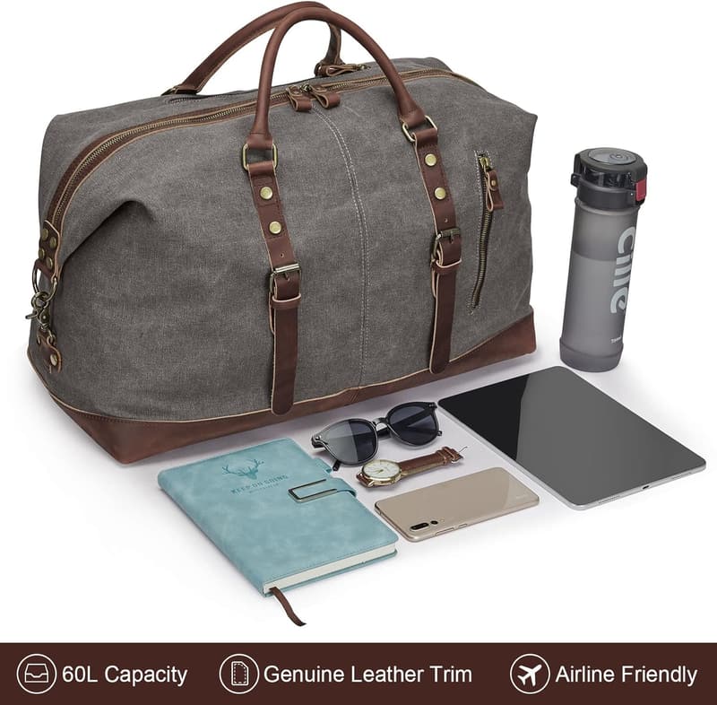 Travel Canvas Duffle Bag for Men - Weekender Carry-On