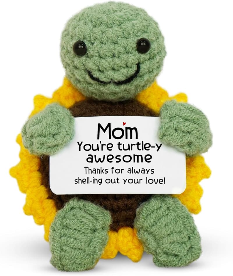 Handmade Turtle Crochet Gift for Mom's Birthday