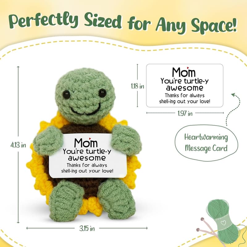 Handmade Turtle Crochet Gift for Mom's Birthday