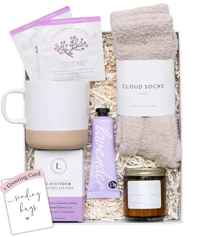 Mother's Day Lavender Spa Gift Set | Candle & Bath Bombs