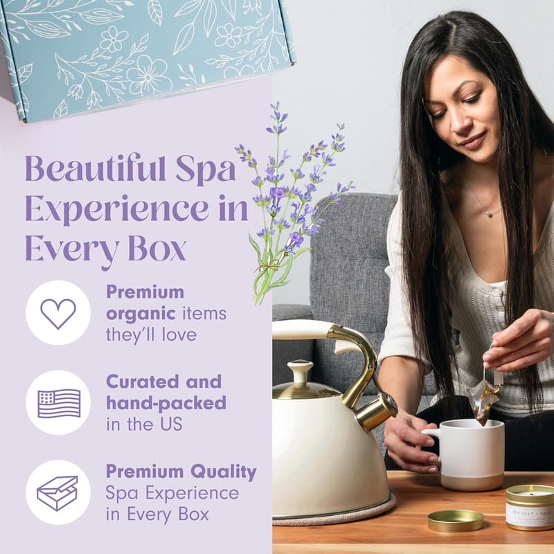 Mother's Day Lavender Spa Gift Set | Candle & Bath Bombs
