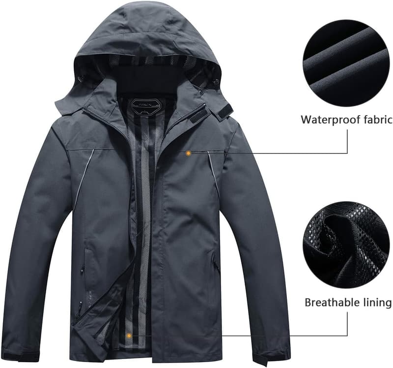 Lightweight Men's Waterproof Windbreaker Rain Jacket
