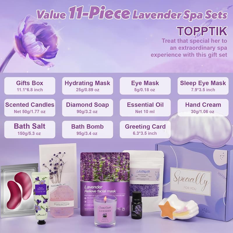Spa Gift Basket for Women - Relaxation Self-Care Set