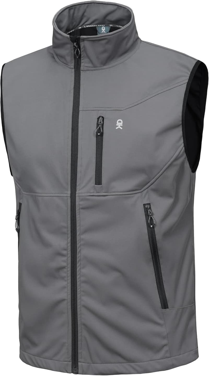 Men's Lightweight Windproof Softshell Vest for Travel & Hiking