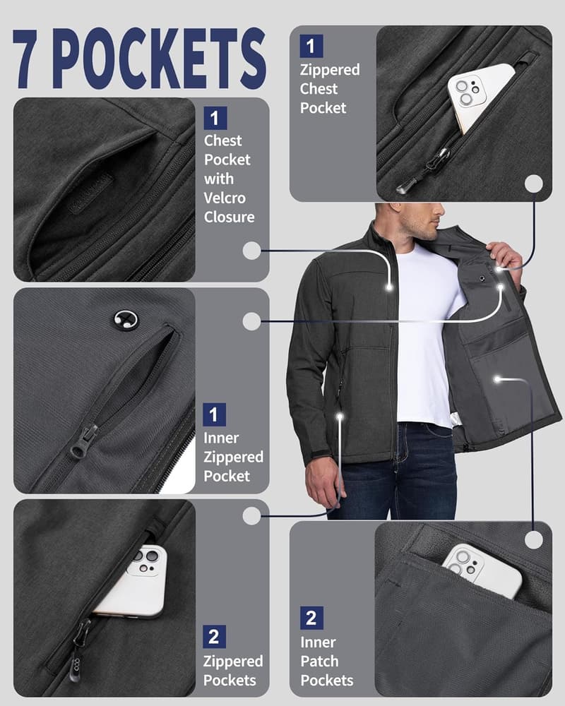 Men's Waterproof Softshell Jacket for Outdoor Hiking