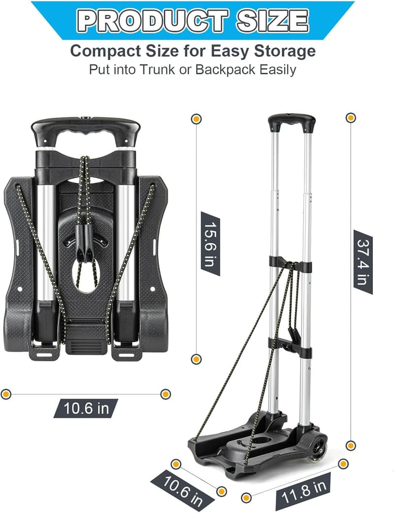 Lightweight Folding Hand Truck Dolly for Travel and Moving