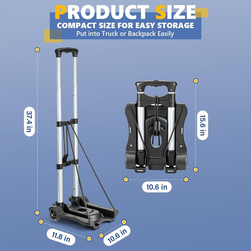 Portable Aluminum Folding Hand Truck for Travel