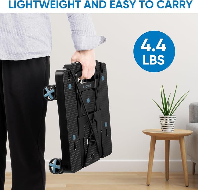 Folding Portable Dolly Cart - 4-Wheel, 110 lbs Capacity
