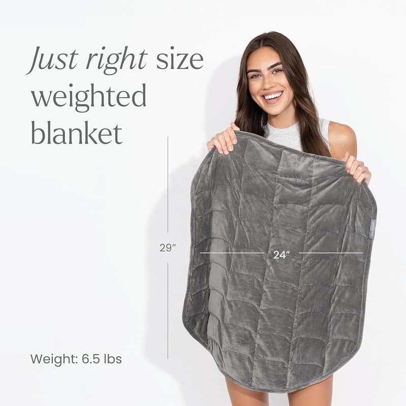 Compact 6.5lb Weighted Blanket for Relaxation & Napping - Elephant Gray