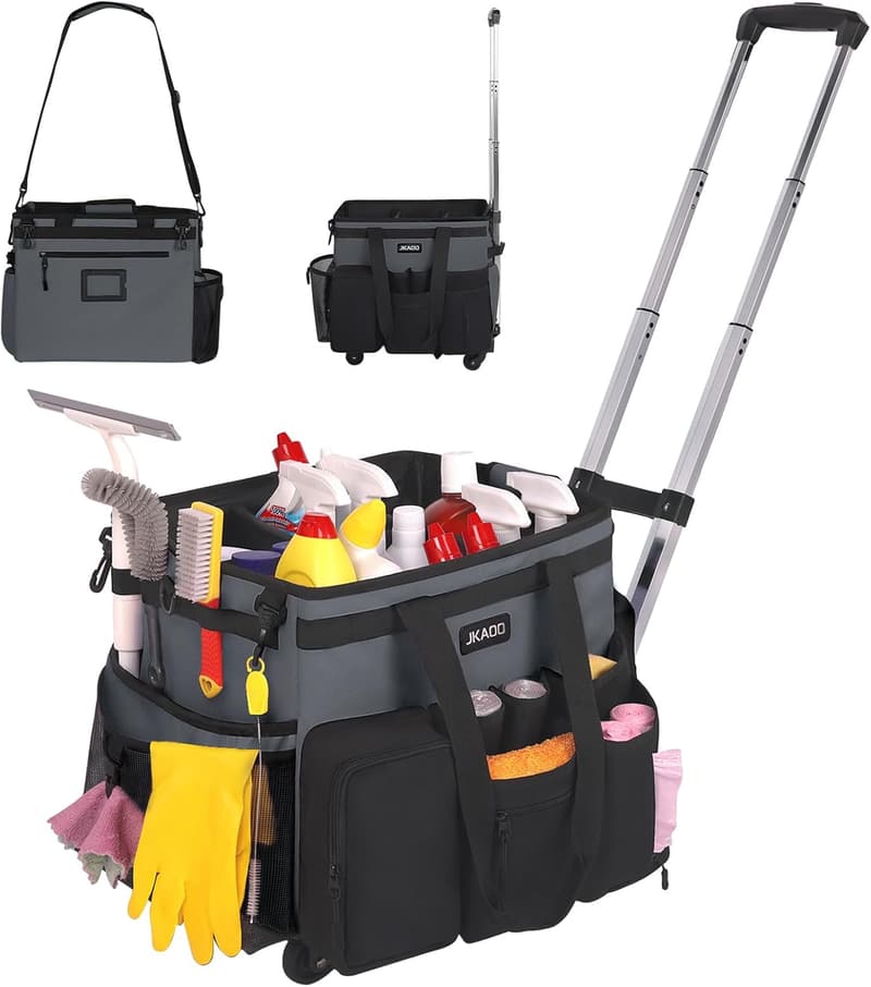 Waterproof Detachable Trolley Cleaning Caddy Bag on Wheels