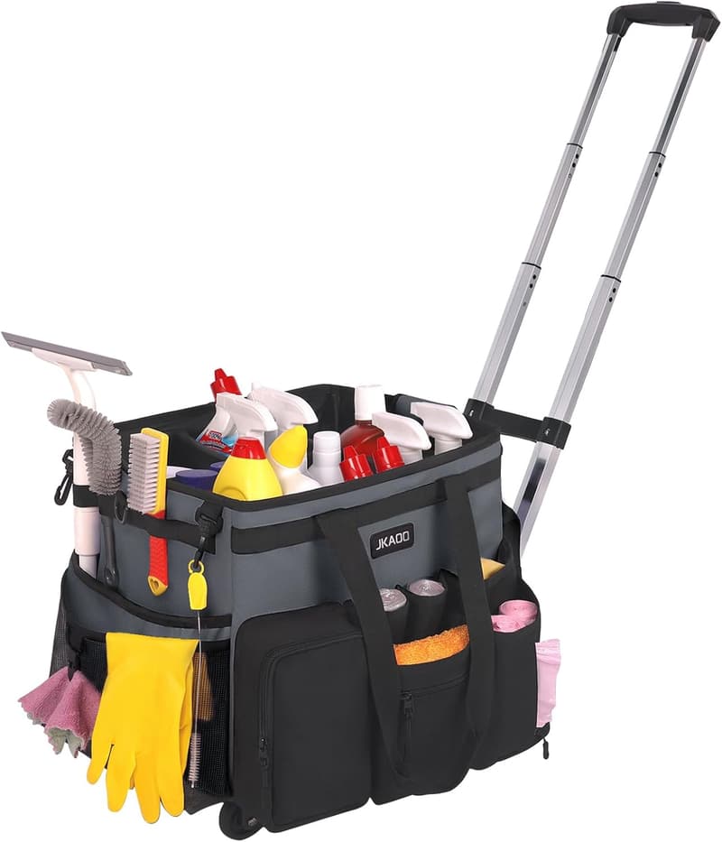 Waterproof Detachable Trolley Cleaning Caddy Bag on Wheels