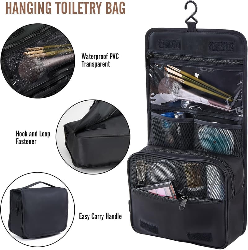 Packing Cubes Set for Travel - Black Organizer Bags (8 pcs)