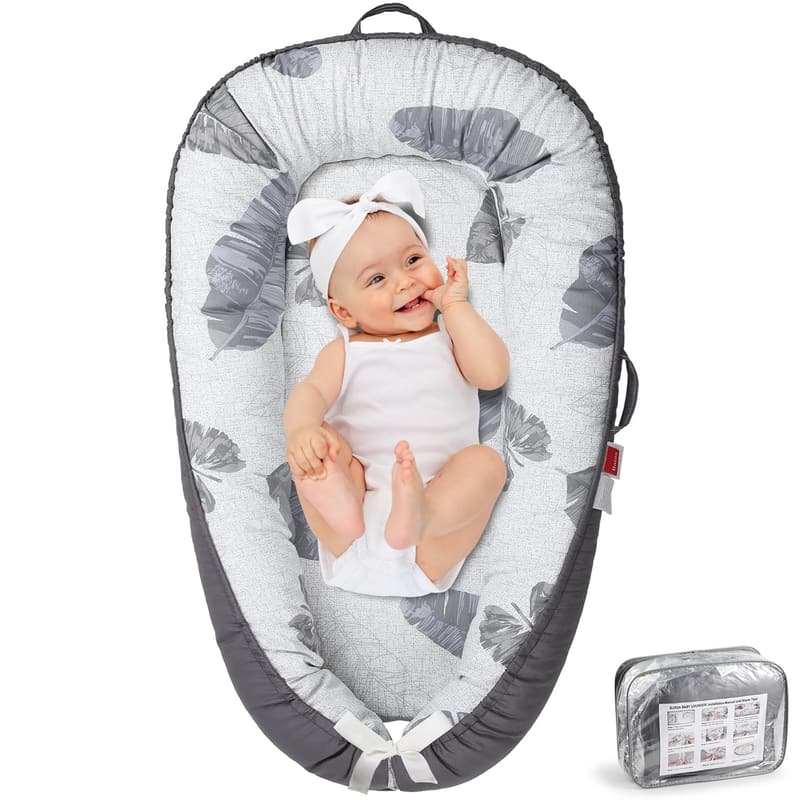 Breathable Portable Baby Lounger for Newborns 0-24 Months