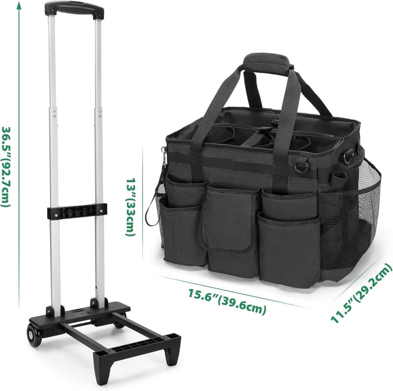 Portable Rolling Cleaning Bag with Trolley for Housekeepers