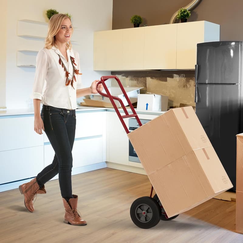 Heavy-Duty Hand Truck Dolly with 660LBS Capacity and Rubber Wheels